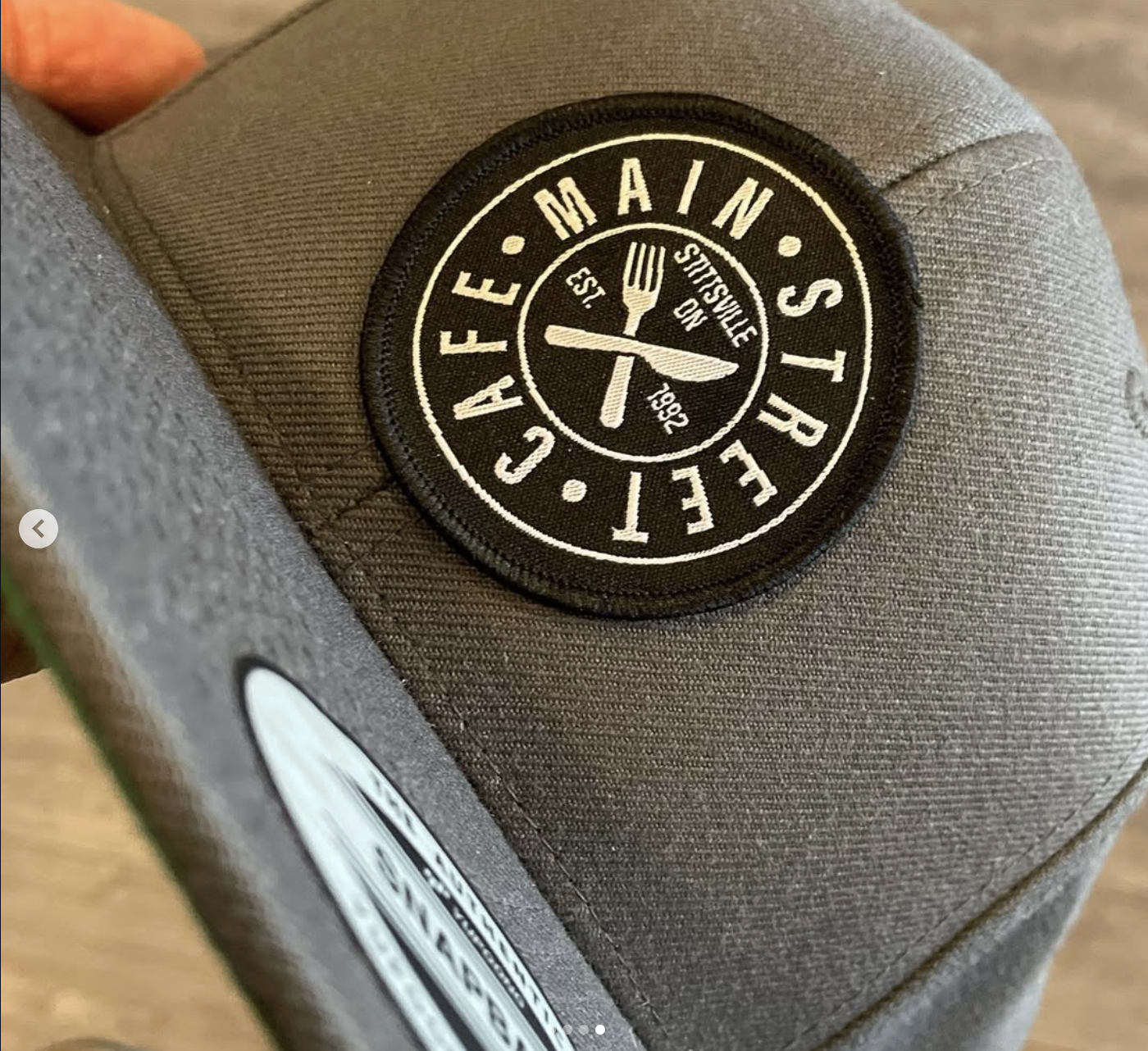 Close-up of MSC patch on cap